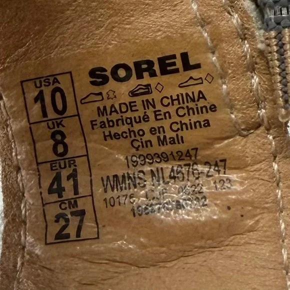 Sorel Joanie III Wedge Sandals Women US10 EU41 Beige Leather Platform Shoes - Picture 11 of 12